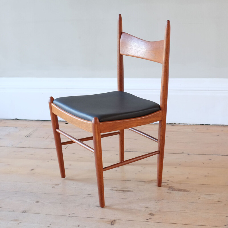 Conjunto de 4 cadeiras de jantar de teca vintage da Illum Wikkelsø para Brøderna Tromborg møbelfabrik, Dinamarca 1960