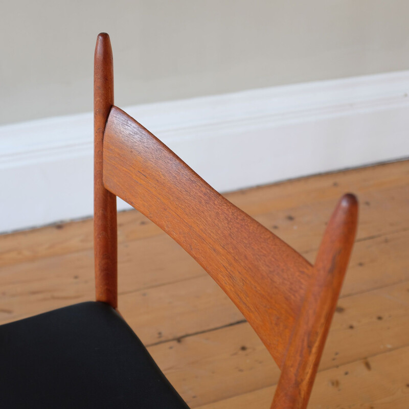 Set di 4 sedie da pranzo vintage in teak di Illum Wikkelsø per Brøderna Tromborg møbelfabrik, Danimarca 1960