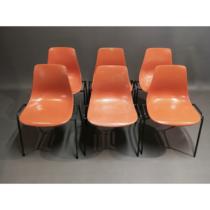 Set of 6 vintage Georg Leowald chairs 1960