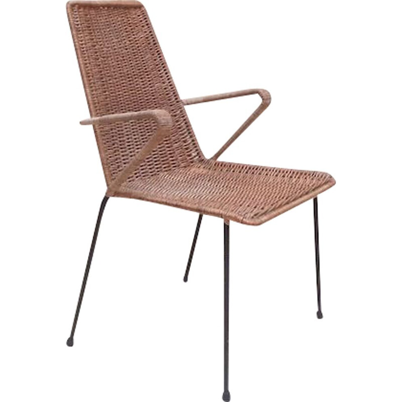 Paire de chaises vintage - osier 1960