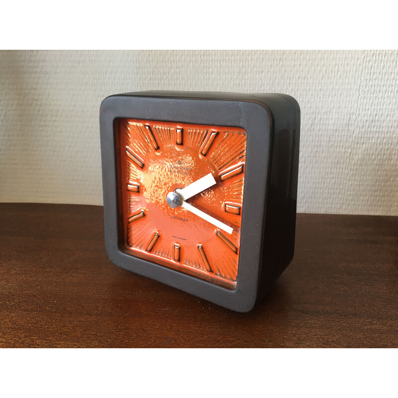 Table Clock, Mid-Century, Ceramic Ato-Mat by Junghans