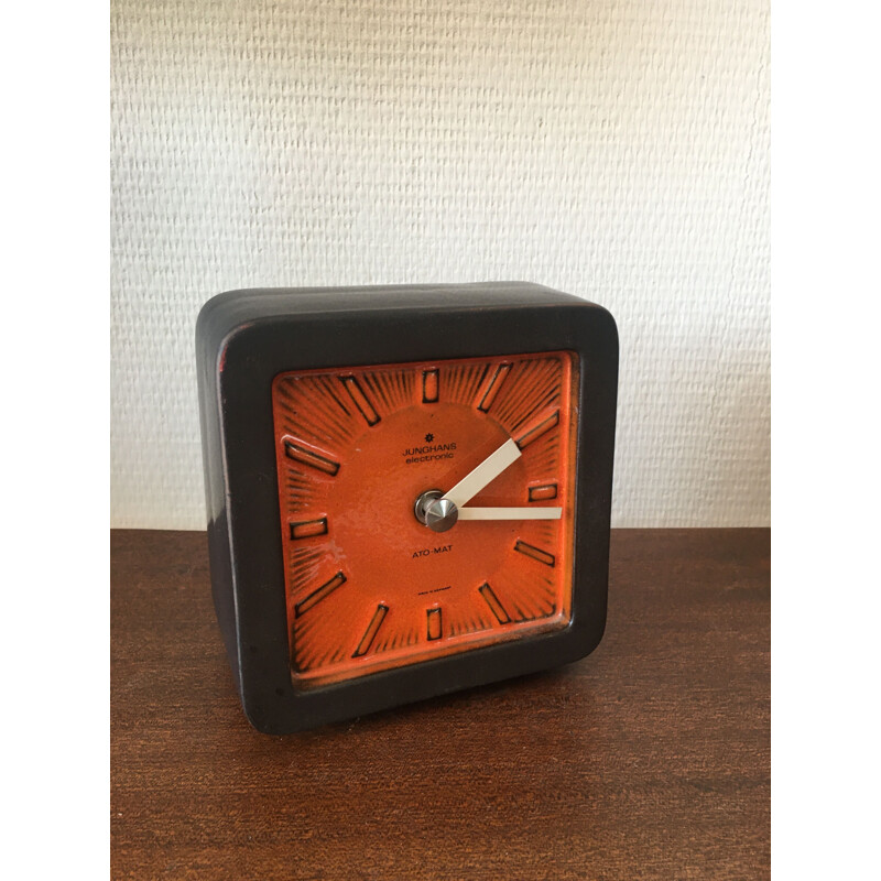 Horloge de table, vintage, Ato-Mat en céramique par Junghans