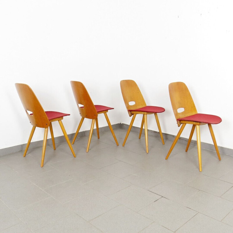 Conjunto de cadeiras de jantar vintage de Frantisek Jirak Checoslováquia 1960