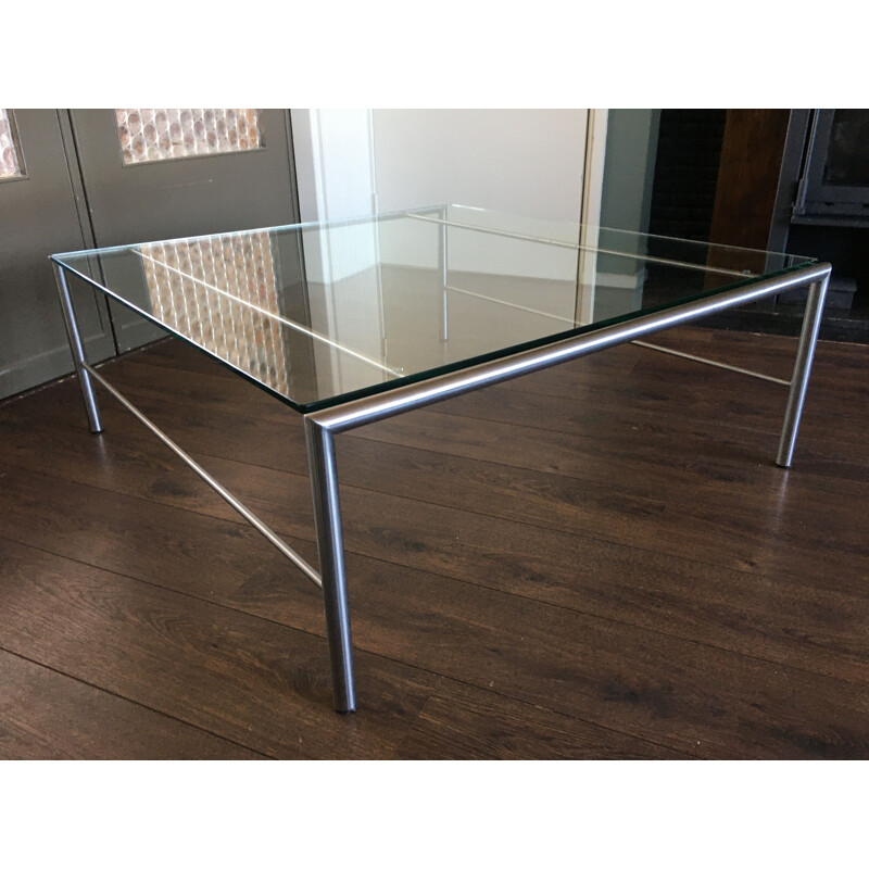 Stainless Steel Coffee Table vintage by Martin Visser for t Spectrum, 1980s
