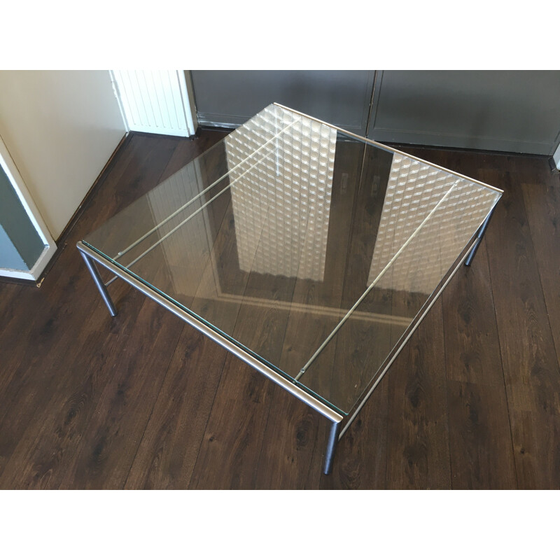 Stainless Steel Coffee Table vintage by Martin Visser for t Spectrum, 1980s