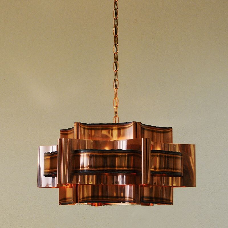 Ceiling lamp mid century  Copper by Holm Sørensen Danish 1960s