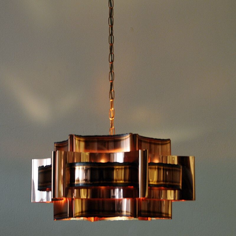 Ceiling lamp mid century  Copper by Holm Sørensen Danish 1960s