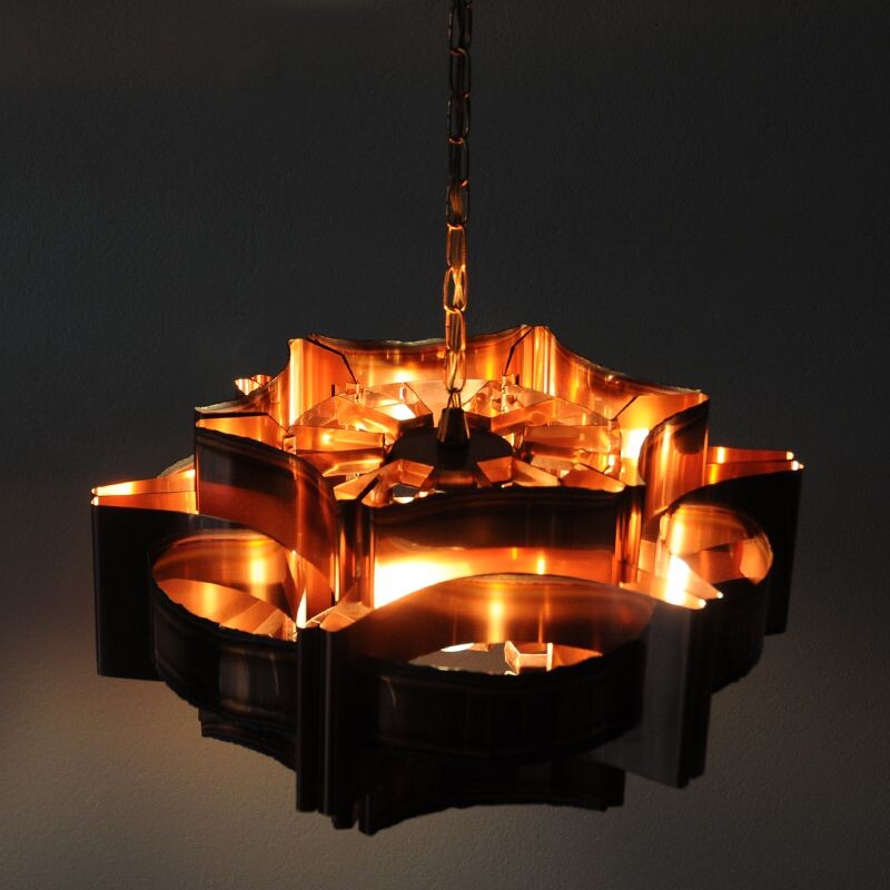 Ceiling lamp mid century  Copper by Holm Sørensen Danish 1960s