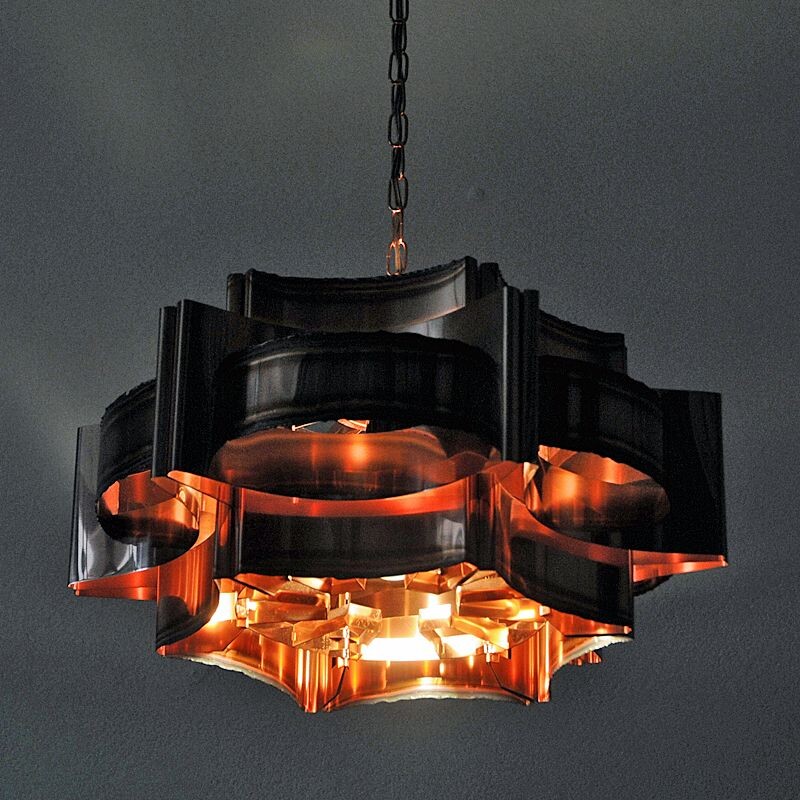 Ceiling lamp mid century  Copper by Holm Sørensen Danish 1960s