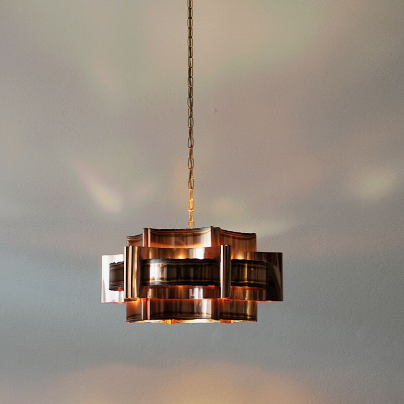 Ceiling lamp mid century  Copper by Holm Sørensen Danish 1960s