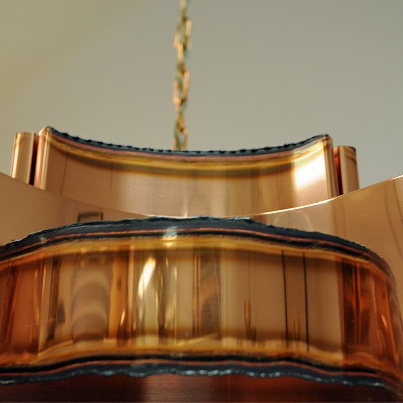 Ceiling lamp mid century  Copper by Holm Sørensen Danish 1960s