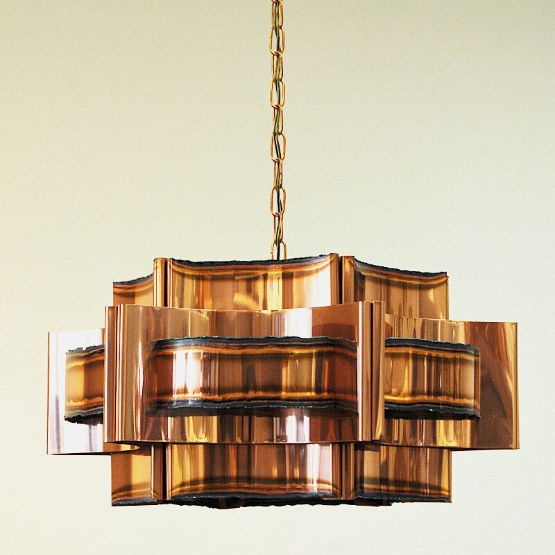 Ceiling lamp mid century  Copper by Holm Sørensen Danish 1960s