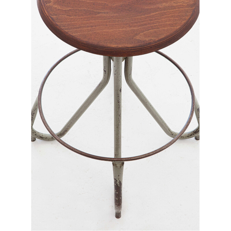 industrial iron stool mid century Italian 1950s