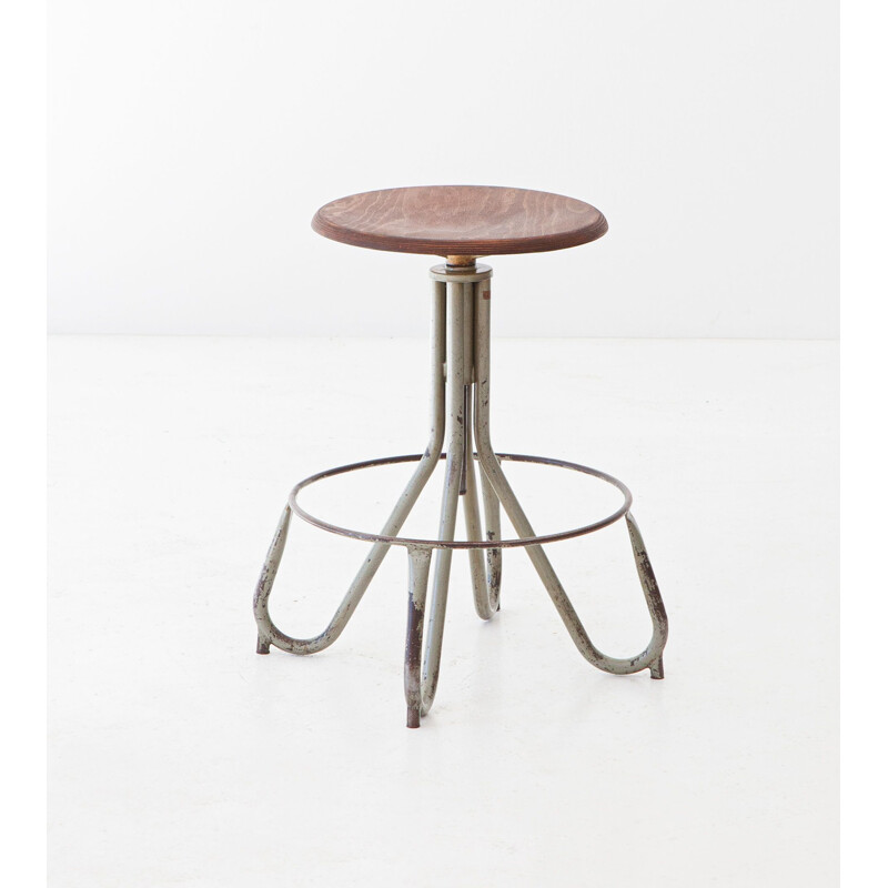 industrial iron stool mid century Italian 1950s