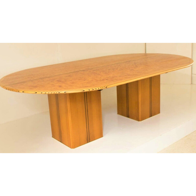 Oval dining table vintage Artona collection by Afra and Tobia Scarpa for Maxalto 1975