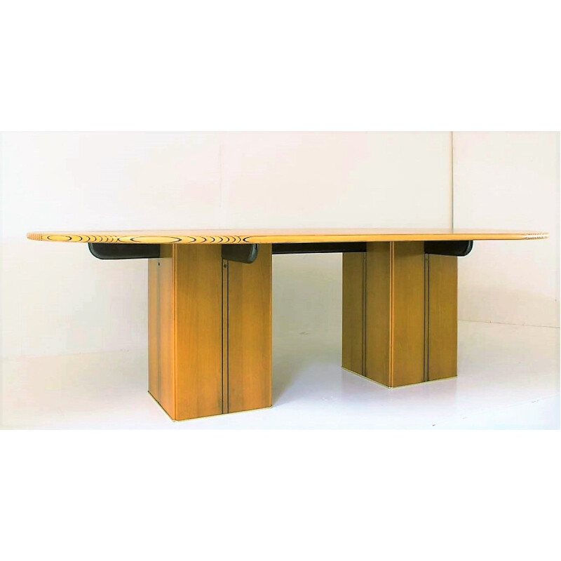Oval dining table vintage Artona collection by Afra and Tobia Scarpa for Maxalto 1975