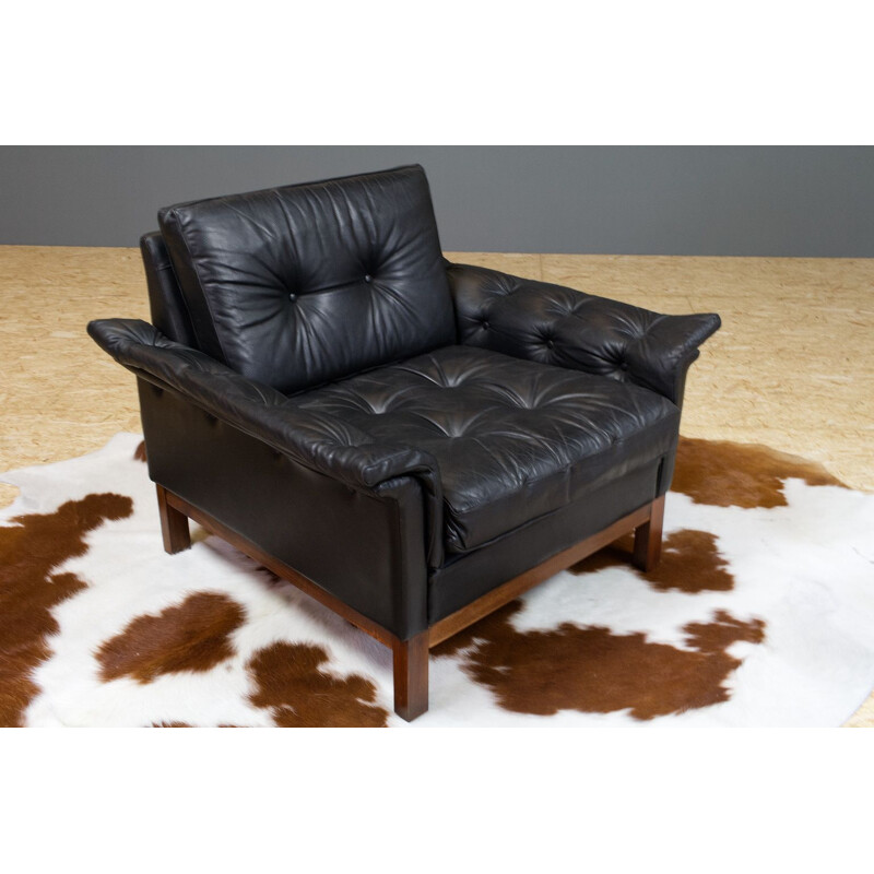 Leather armchair Vintage Henry W Klein  for Jørgensens Møbelfabrik