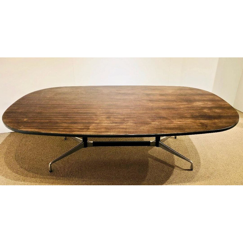 Vintage wooden table Eames in zebrano veneer