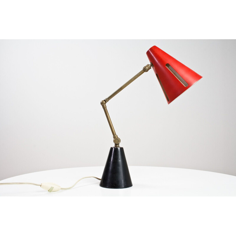 Desk light Vintage Hala Sunserie in red By Busquet 1955