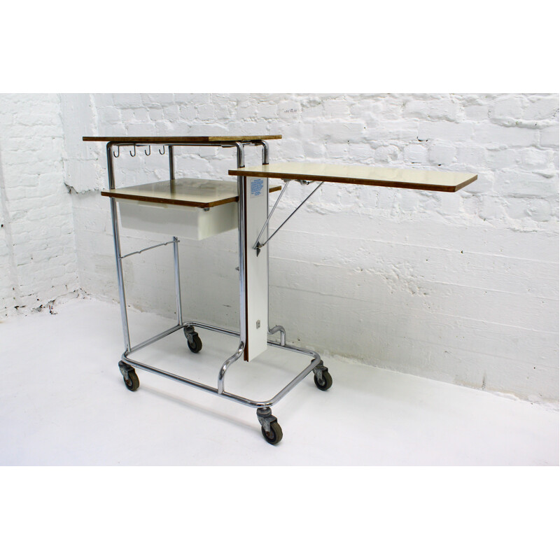 Vintage hospital trolley on wheels