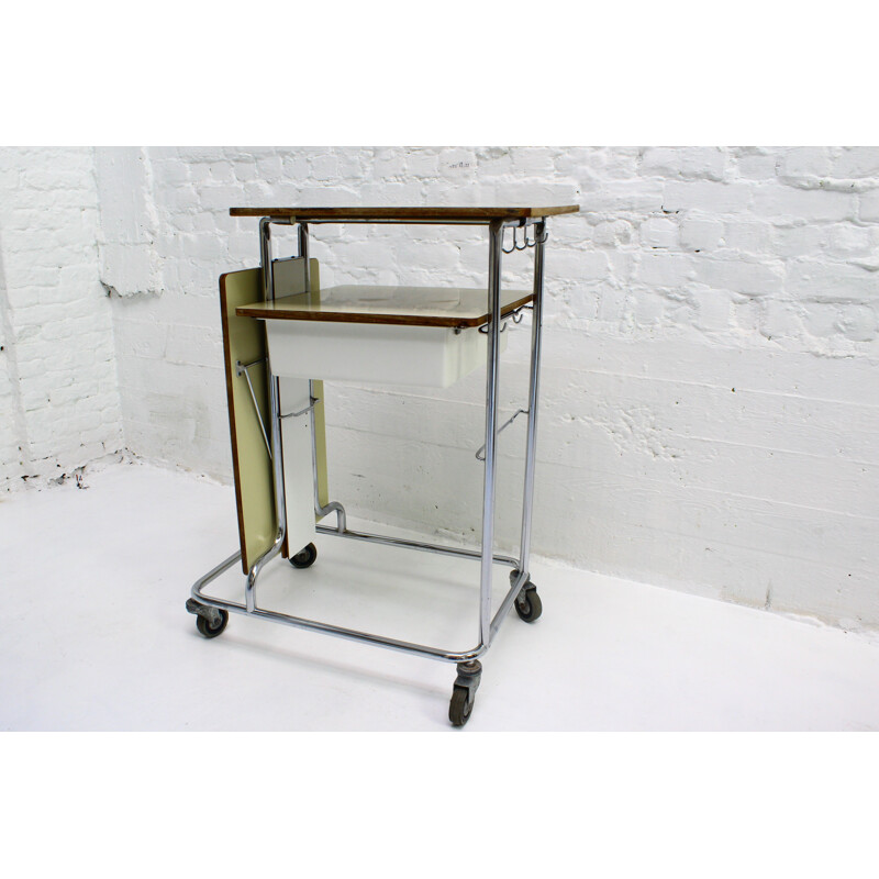 Vintage hospital trolley on wheels