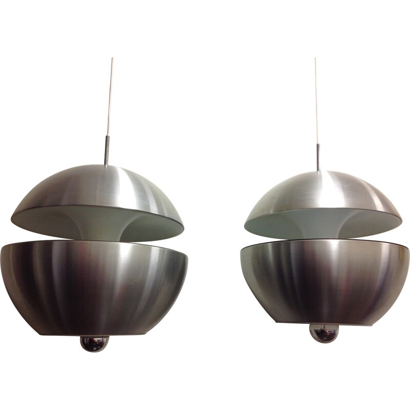 Raak "Fontaine Jaillissante" pair of hanging lamps, Bertrand BALAS - 1970s