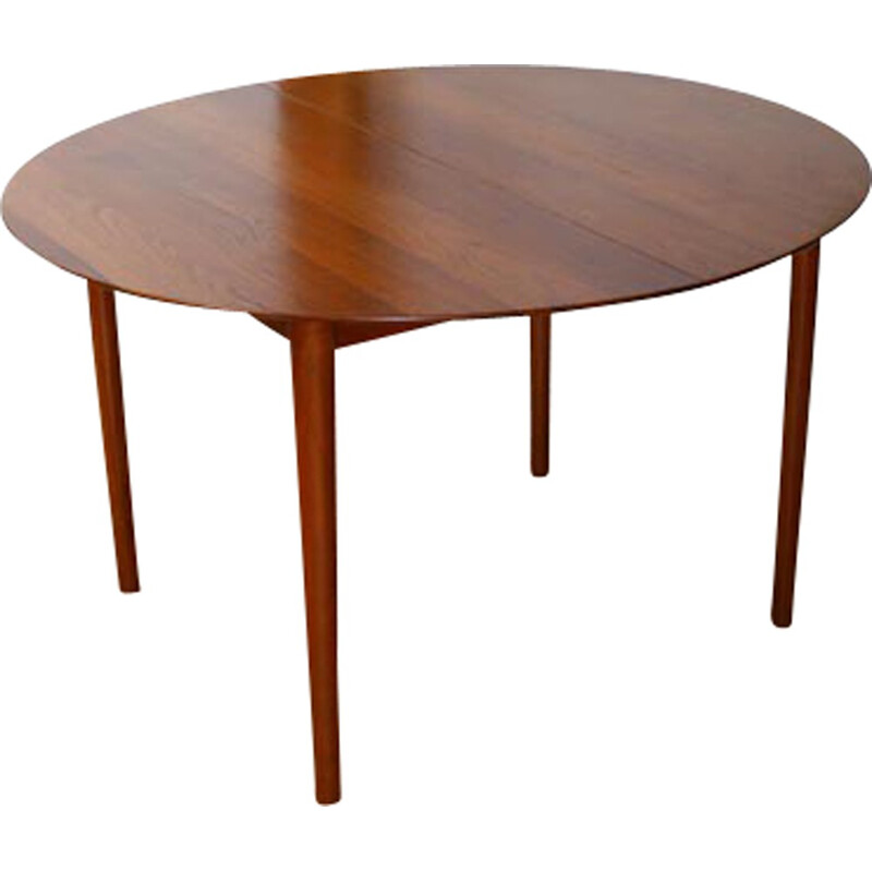 Solid teak model 311 circular extending dining table, Peter HVIDT & Orla MOLGAARD-NIELSEN - 1950s