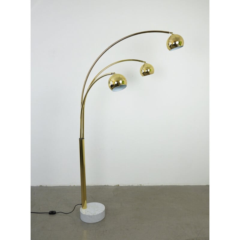 Arc Floor Lamp vintage Three arms by Goffredo Reggiani for Reggiani Lighting, Italy, 1970s