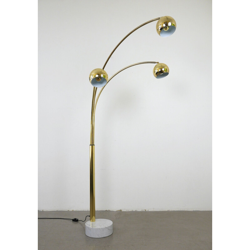 Arc Floor Lamp vintage Three arms by Goffredo Reggiani for Reggiani Lighting, Italy, 1970s