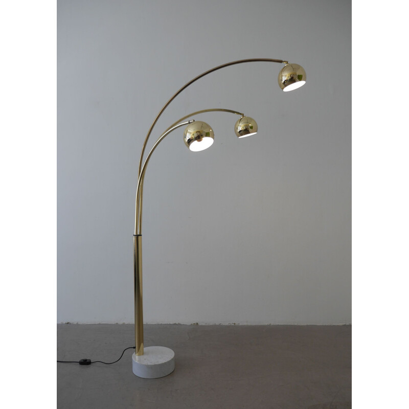 Arc Floor Lamp vintage Three arms by Goffredo Reggiani for Reggiani Lighting, Italy, 1970s