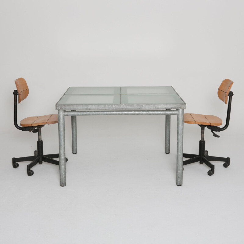 Jean Nouvel galva steel table Vintage for the CLM BBDO agency headquarters