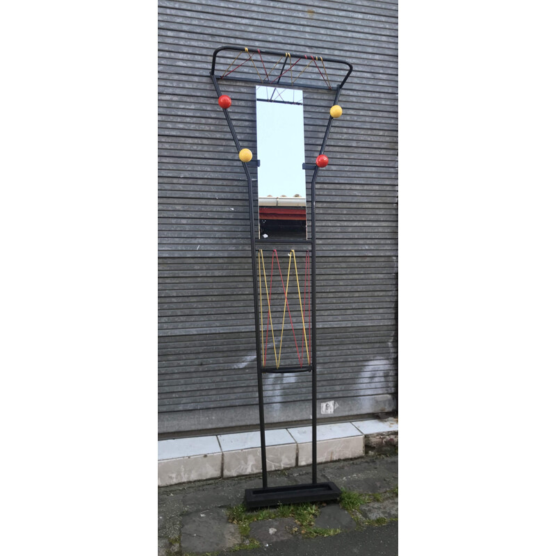 Vintage wall coat rack on stand