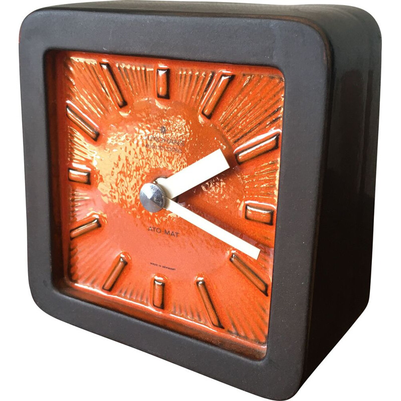 Table Clock, Mid-Century, Ceramic Ato-Mat by Junghans