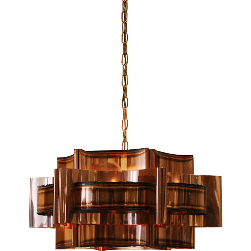 Ceiling lamp mid century  Copper by Holm Sørensen Danish 1960s