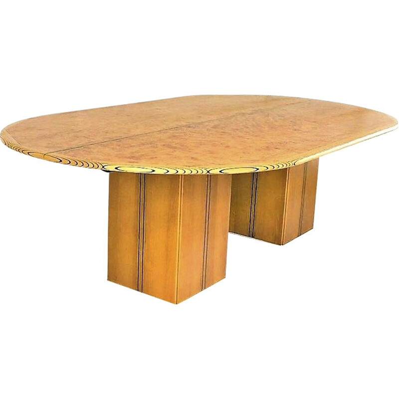 Oval dining table vintage Artona collection by Afra and Tobia Scarpa for Maxalto 1975