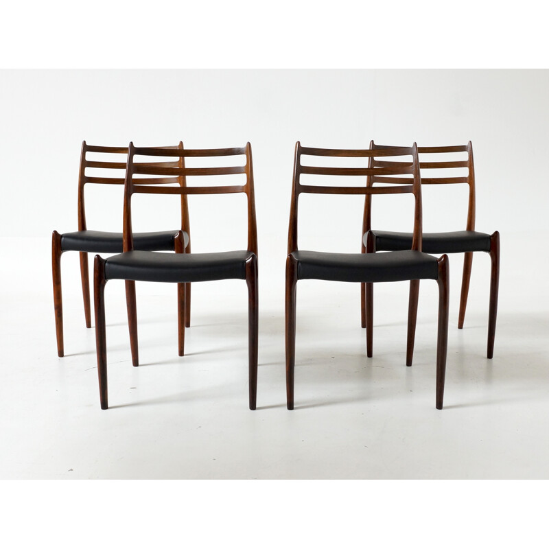 Set of 4 J. L. Moller "78" chairs, Niels Otto MOLLER - 1970s