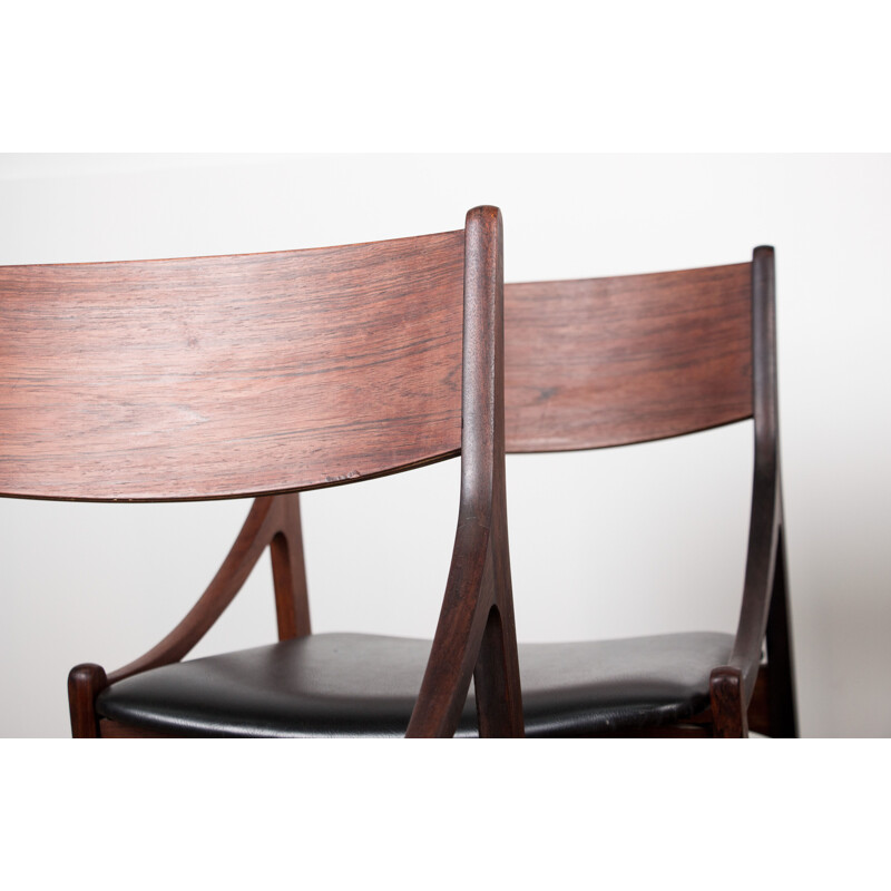 Suite of 4 Vintage Rio Rosewood Chairs by Vestervig Eriksen Danish 1960s