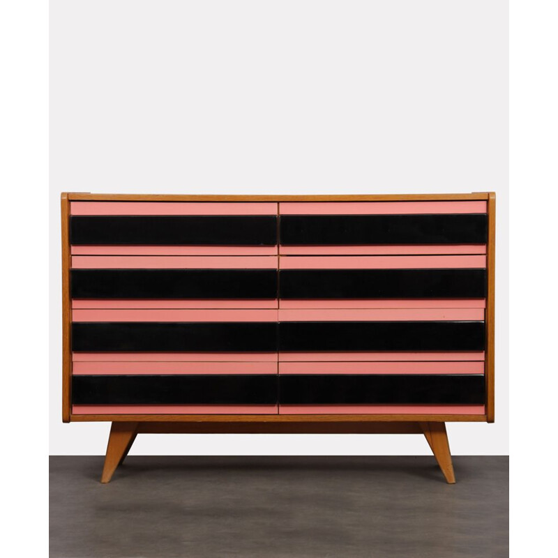 Vintage pink and black chest of drawers by Jiri Jiroutek, 1960