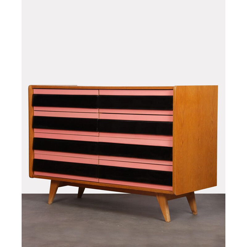 Vintage pink and black chest of drawers by Jiri Jiroutek, 1960