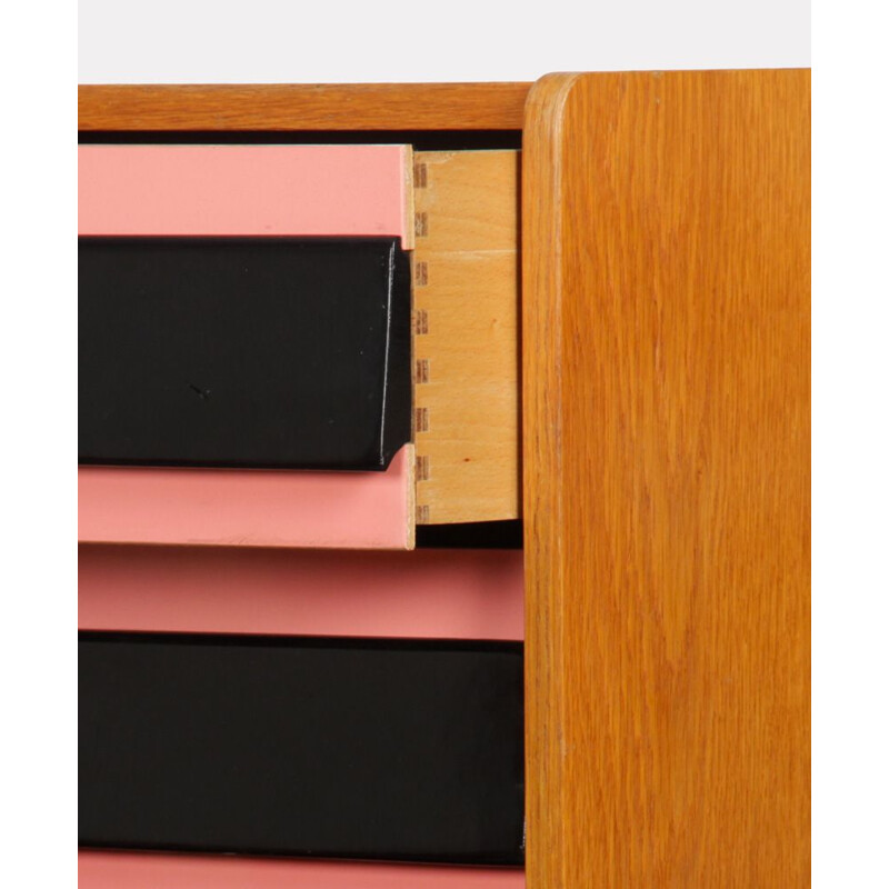 Vintage pink and black chest of drawers by Jiri Jiroutek, 1960