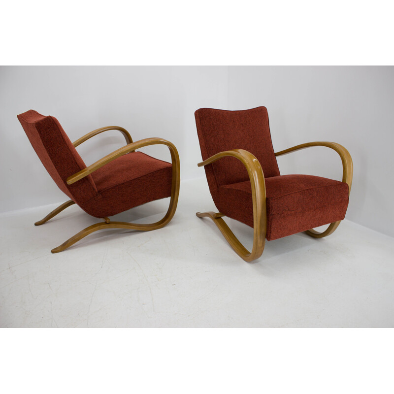 Lot de 2 fauteuils vintage H 269 de Jindrich Halabala, 1940