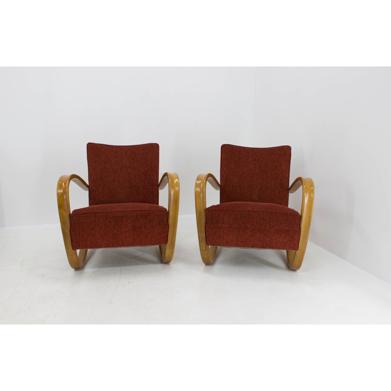 Lot de 2 fauteuils vintage H 269 de Jindrich Halabala, 1940