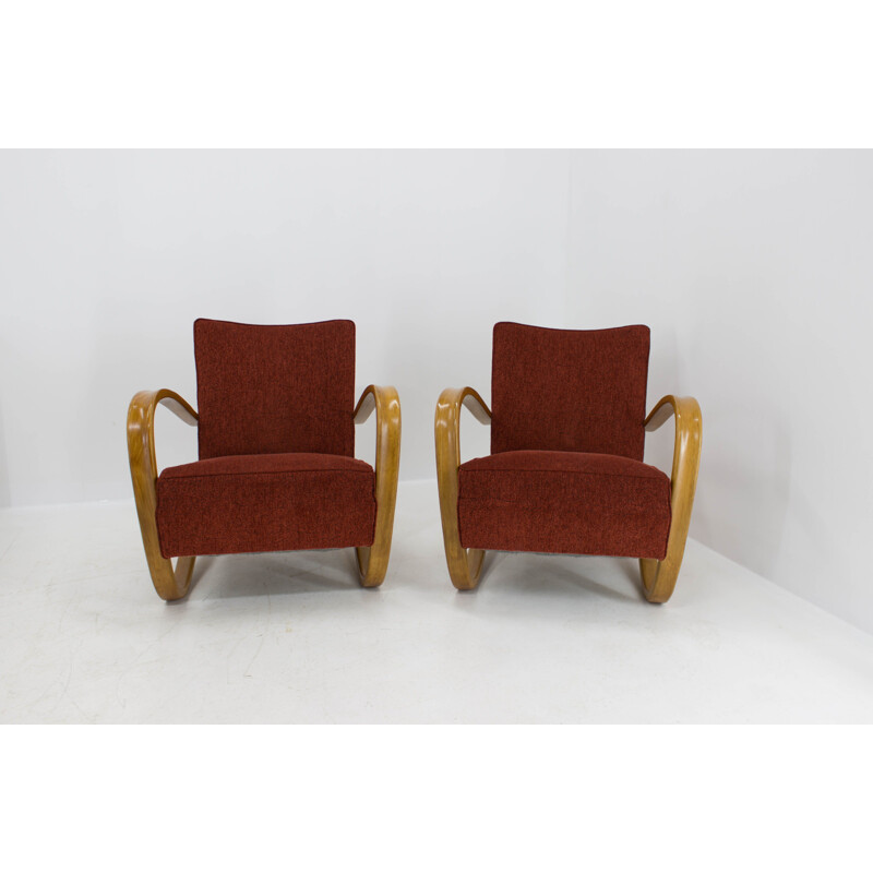 Set of 2 Armchairs vintage H 269 by Jindrich Halabala, 1940s