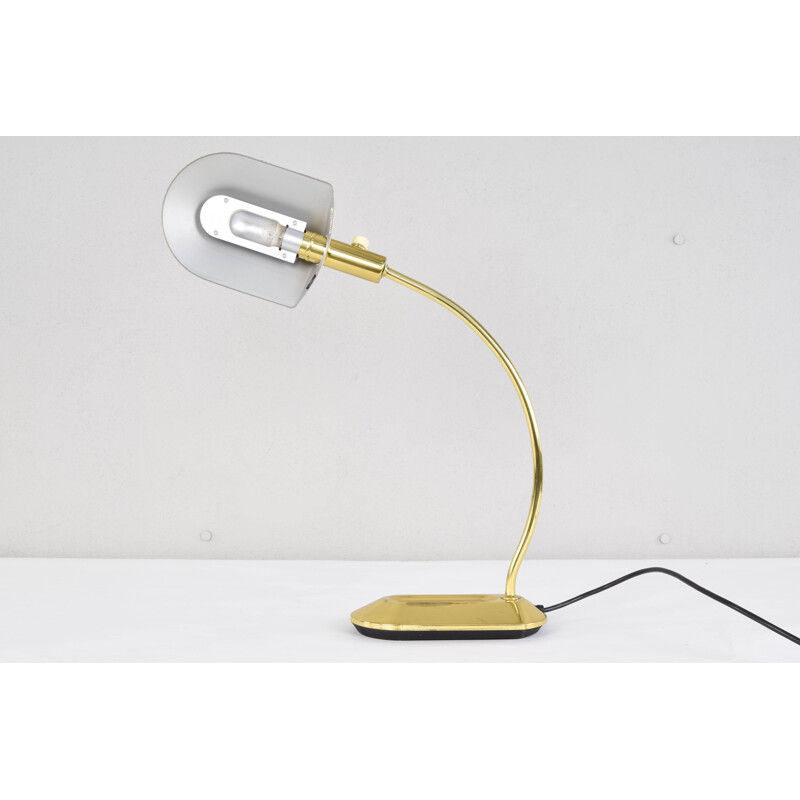 Lampe de table vintage de bureau en laiton de G. Hansen pour Metalarte, Espagne 1970