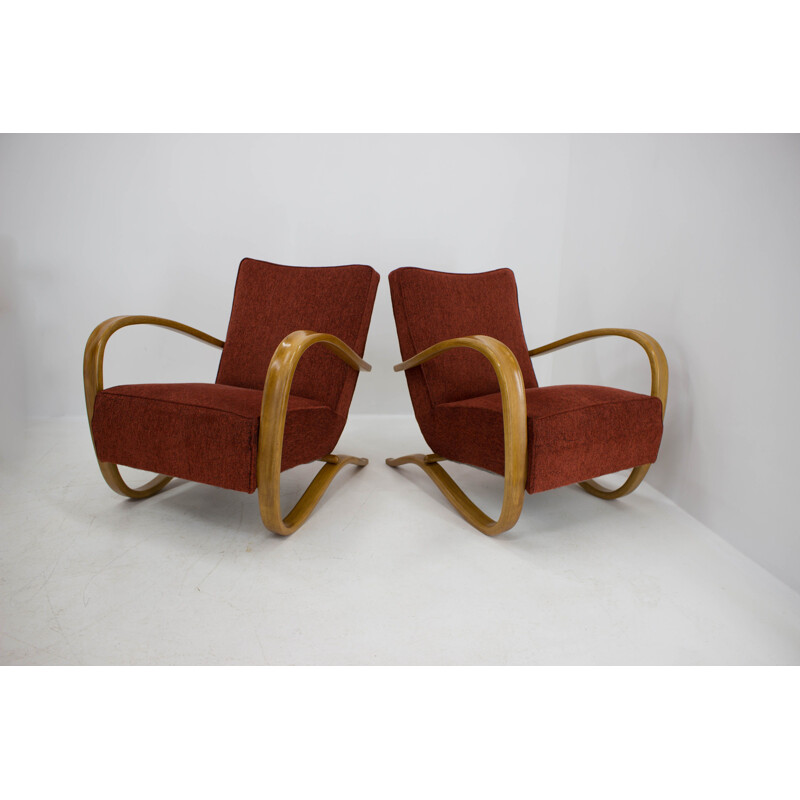 Set of 2 Armchairs vintage H 269 by Jindrich Halabala, 1940s