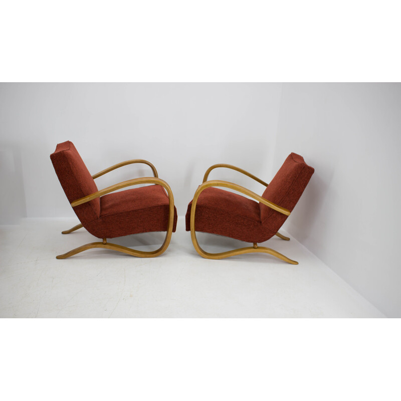 Lot de 2 fauteuils vintage H 269 de Jindrich Halabala, 1940