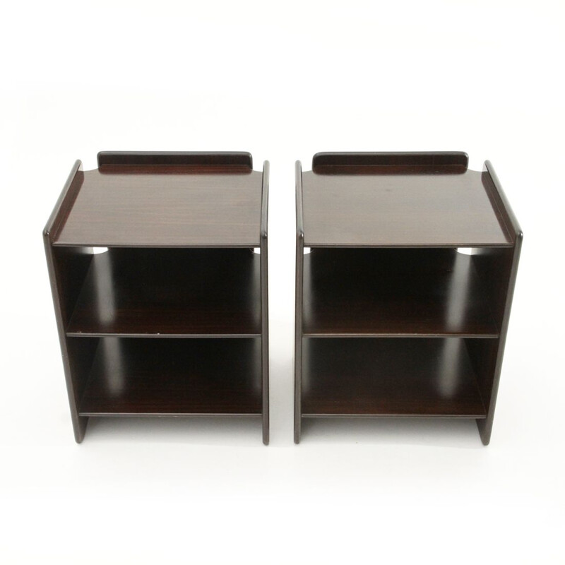 Pair of plywood Nightstands vintage by Sergio Asti and Sergio Favre for Poltronova, 1960