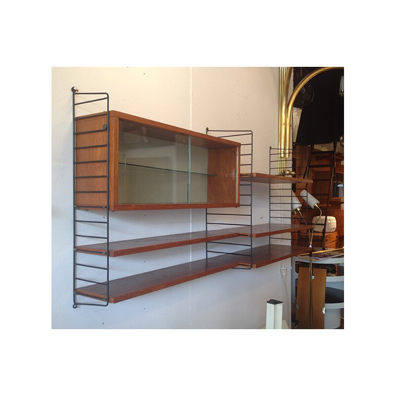 String shelves system in teak, Nisse STRINNING - 1950s