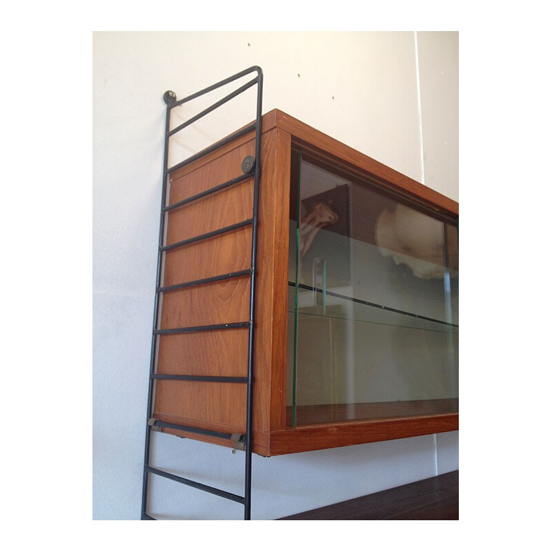 String shelves system in teak, Nisse STRINNING - 1950s