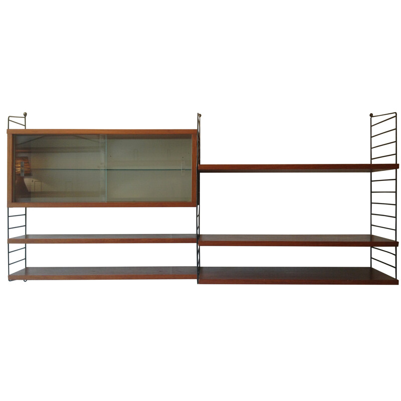 String shelves system in teak, Nisse STRINNING - 1950s